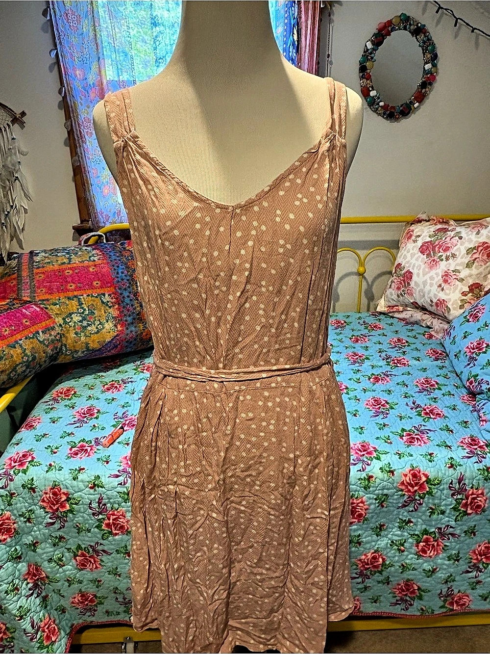 Pink Polka Dot Mini Dress
